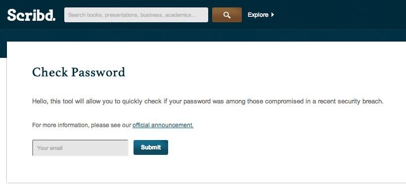 Scribd password checker