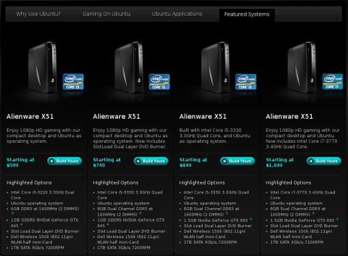 Alienware products with Ubuntu