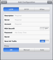 iOS VPN settings