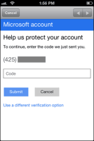 Microsoft 2-step authentication