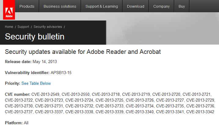 Adobe Reader and Acrobat updates