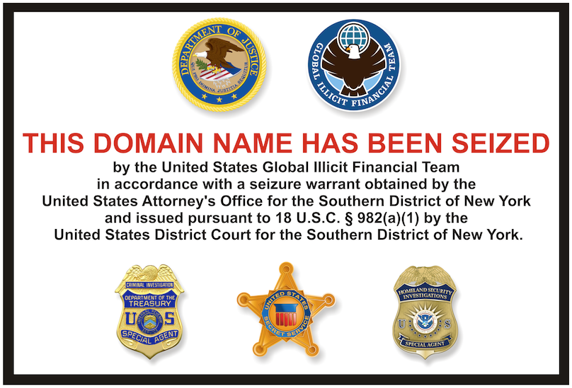 Domain seizure notice