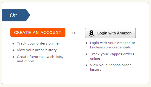Logging in to Zappos with Amazon
