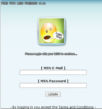 Login dialogue on the MSN phishing page