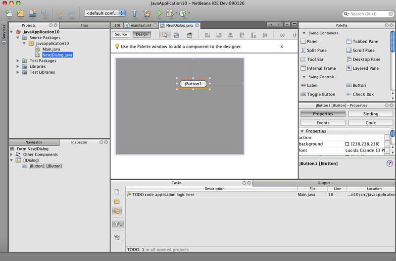 The new NetBeans look for Mac OS X.
