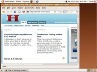 The Ubuntu 9.04 beta default desktop with Firefox.