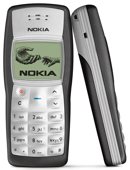 The Nokia 1100 mobile phone.
