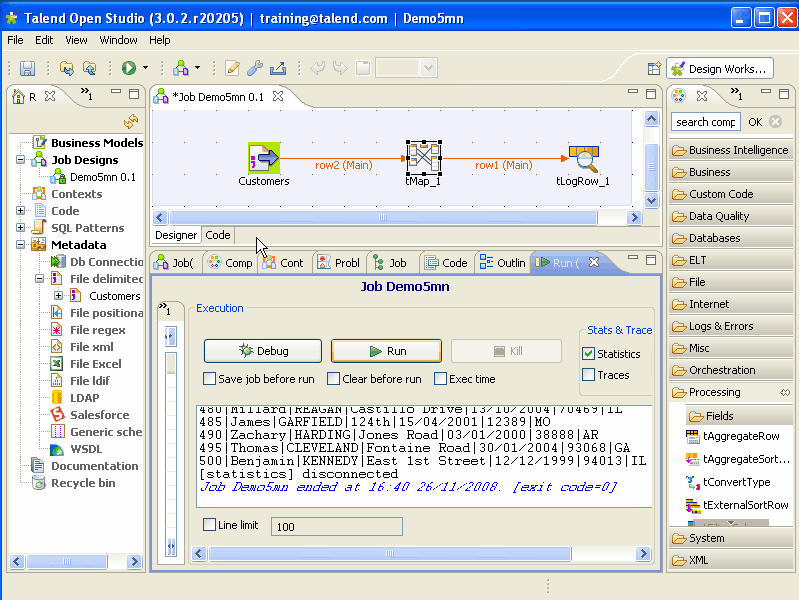 Screenshot of the Open Studio script design process.