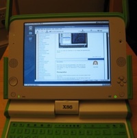 Fedora 11 running on an XO-1 laptop.