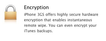 iPhone encryption notice