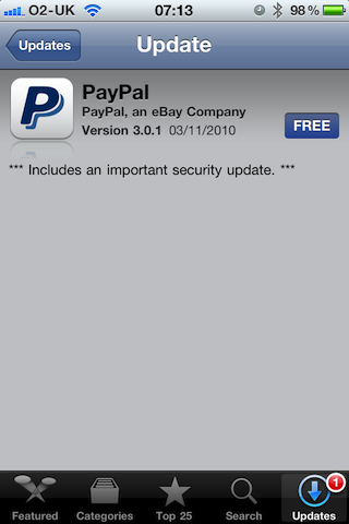 PayPal iPhone