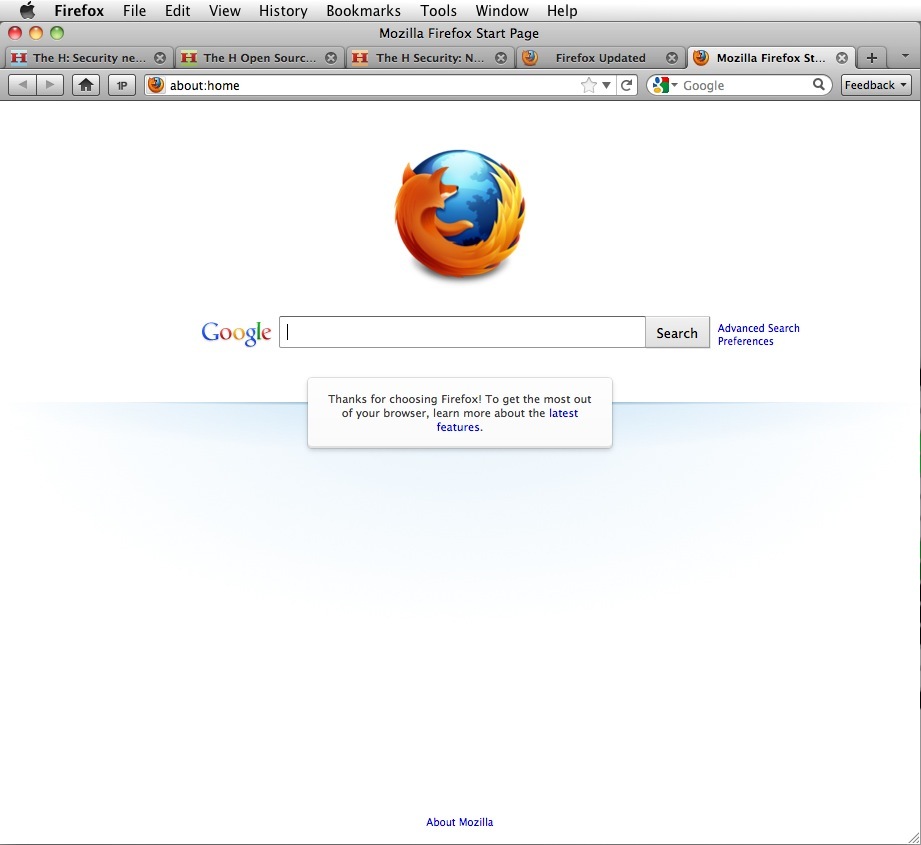 Firefox 4 Beta 11 Start Page