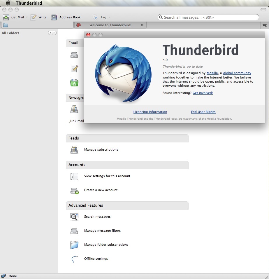 Thunderbird 5.0 on Mac OS X
