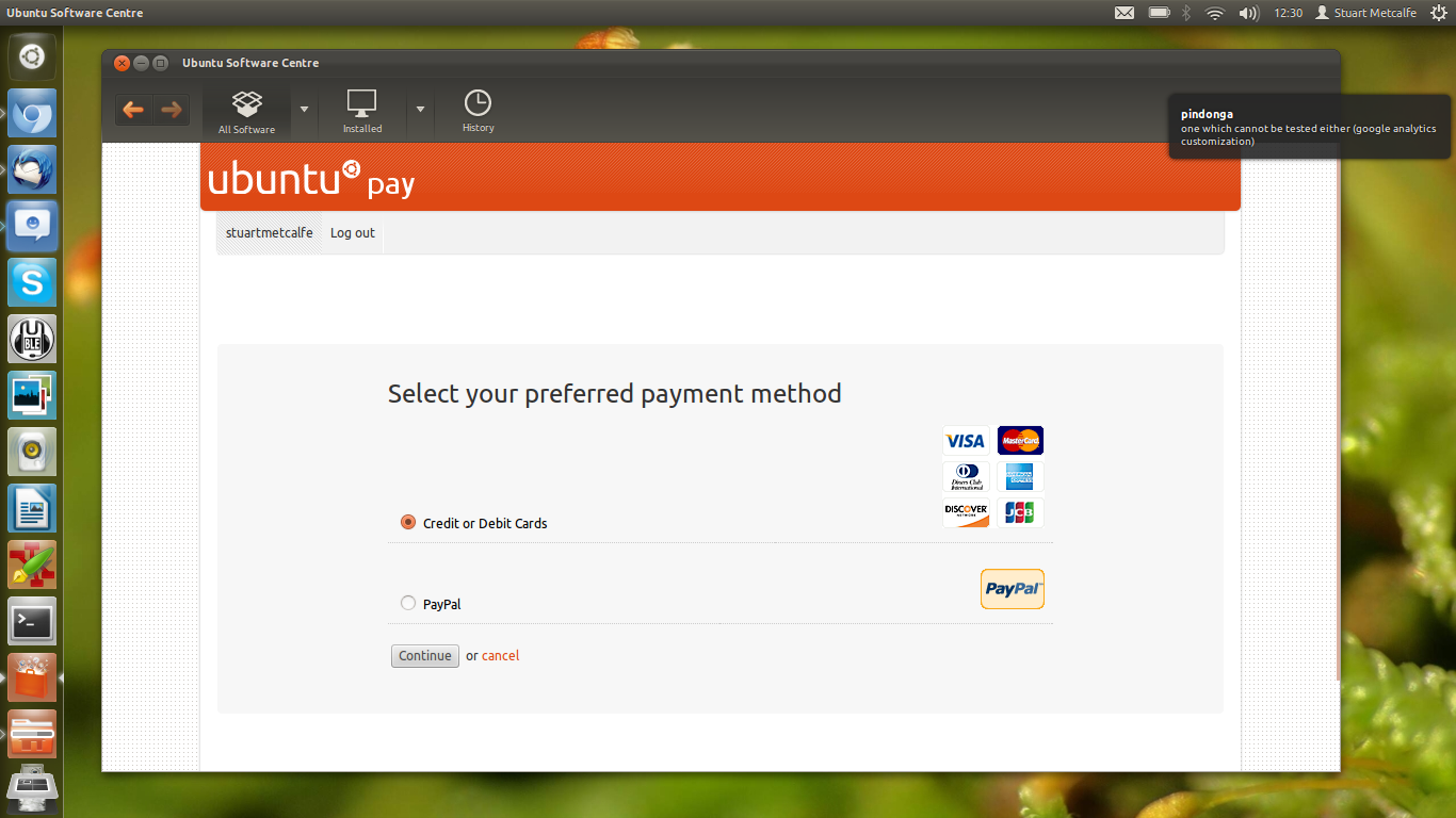 Ubuntu Software Centre to support PayPal
