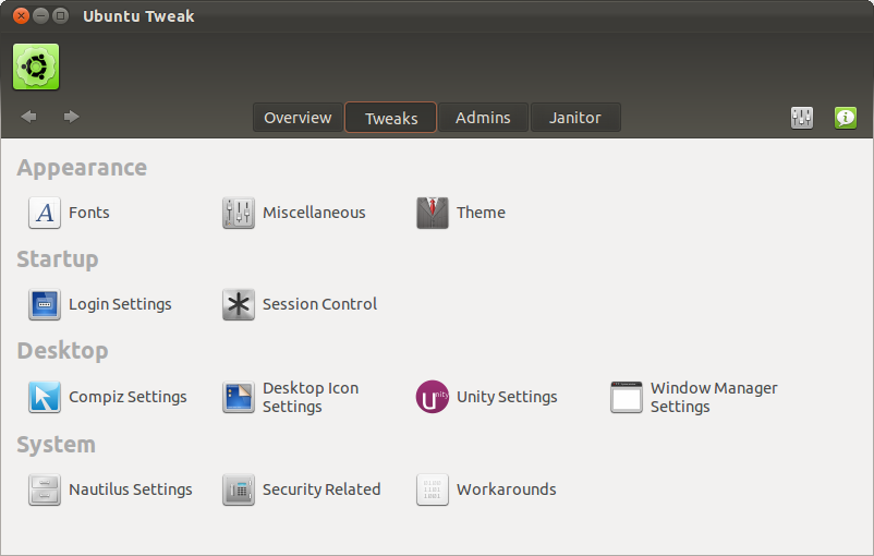 Ubuntu Tweak screenshot