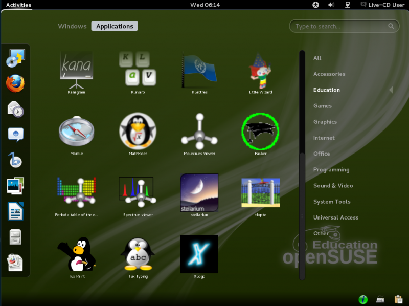 openSUSE 12.1 Edu Li-f-e
