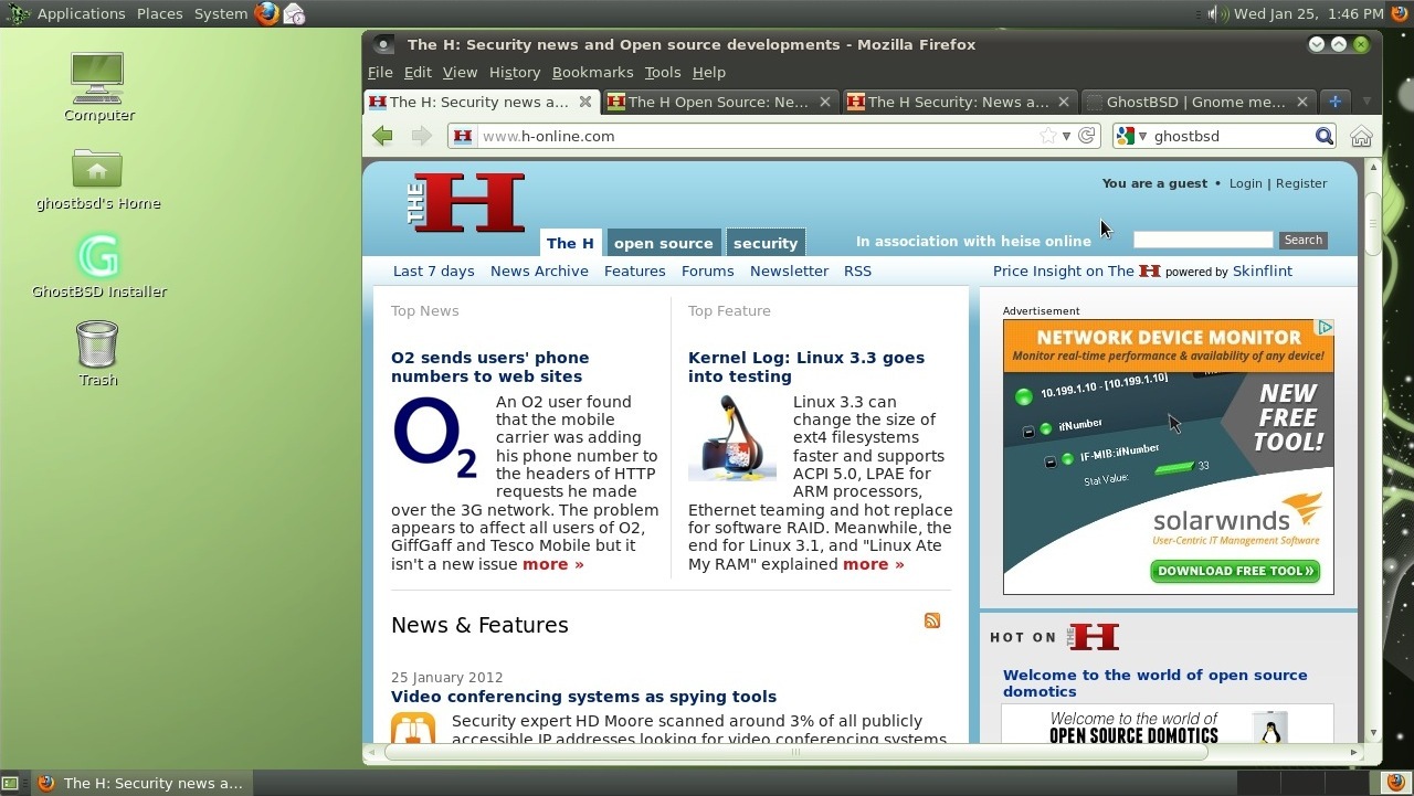 GhostBSD 2.5 GNOME screenshot