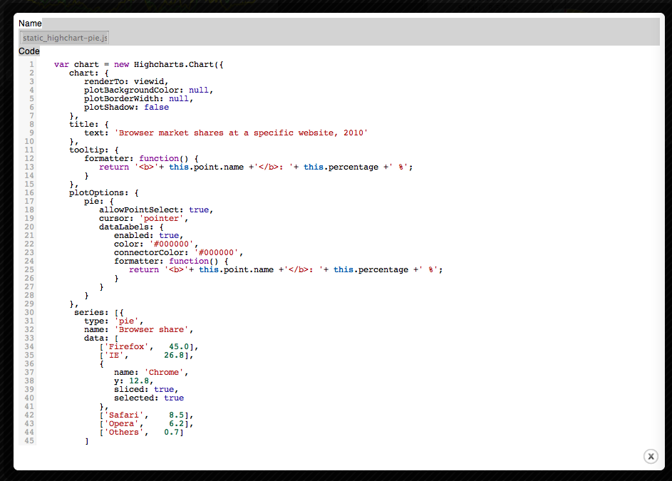 JavaScript editor screenshot