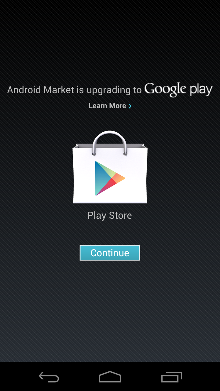 Google Play Rebranding Message