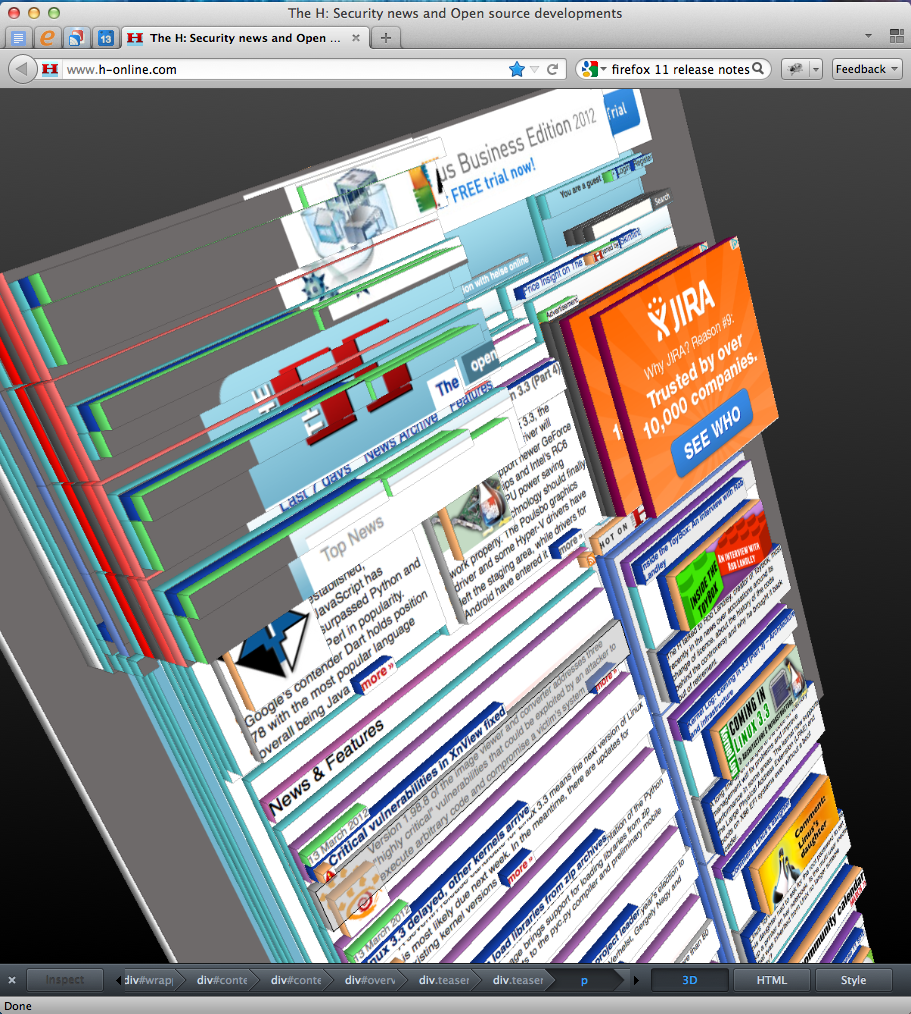 Firefox 11 Tilt Screenshot