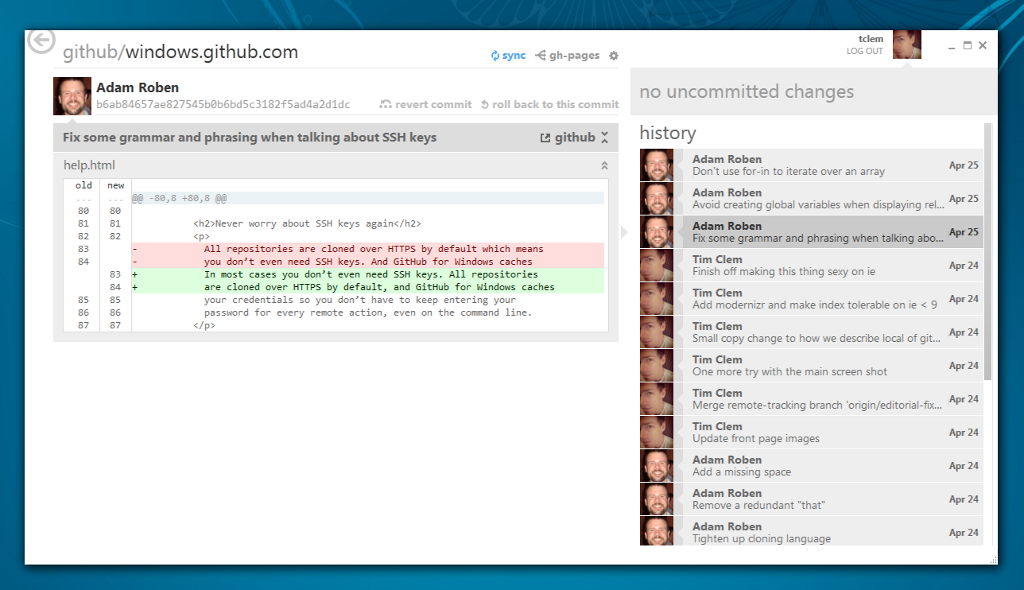 GitHub for Windows screenshot