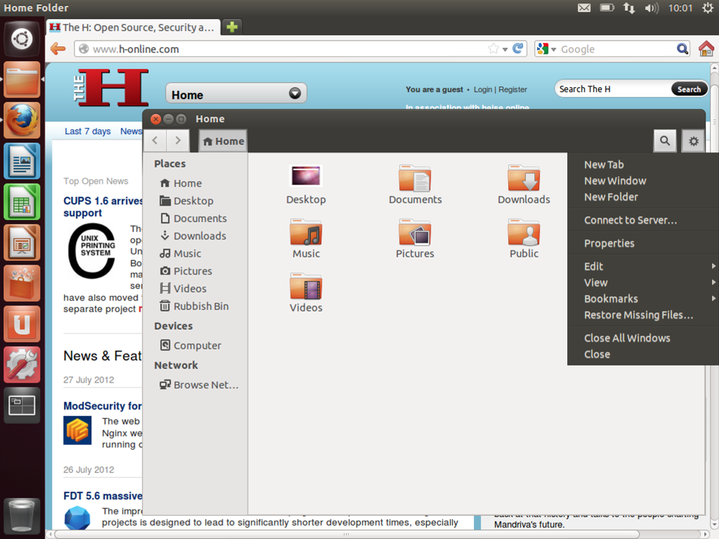 Ubuntu 12.10 Alpha 3 screenshot