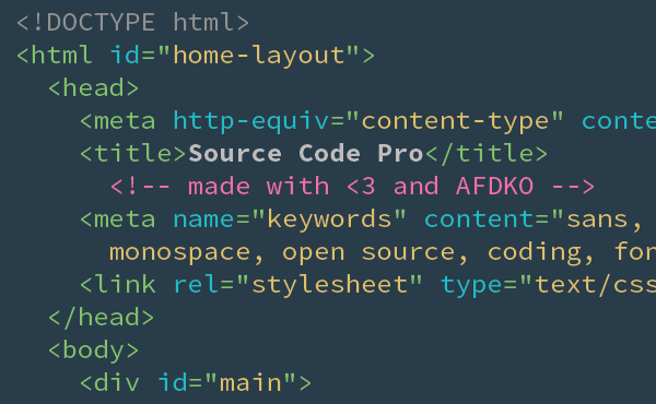 Source Code Pro screenshot