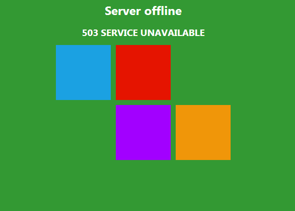 Server offline message