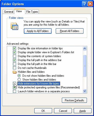 Tools/Folder Options...